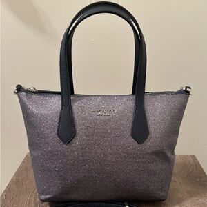 Kate Spade Blue Metallic Saffiano Leather Satchel/Crossbody